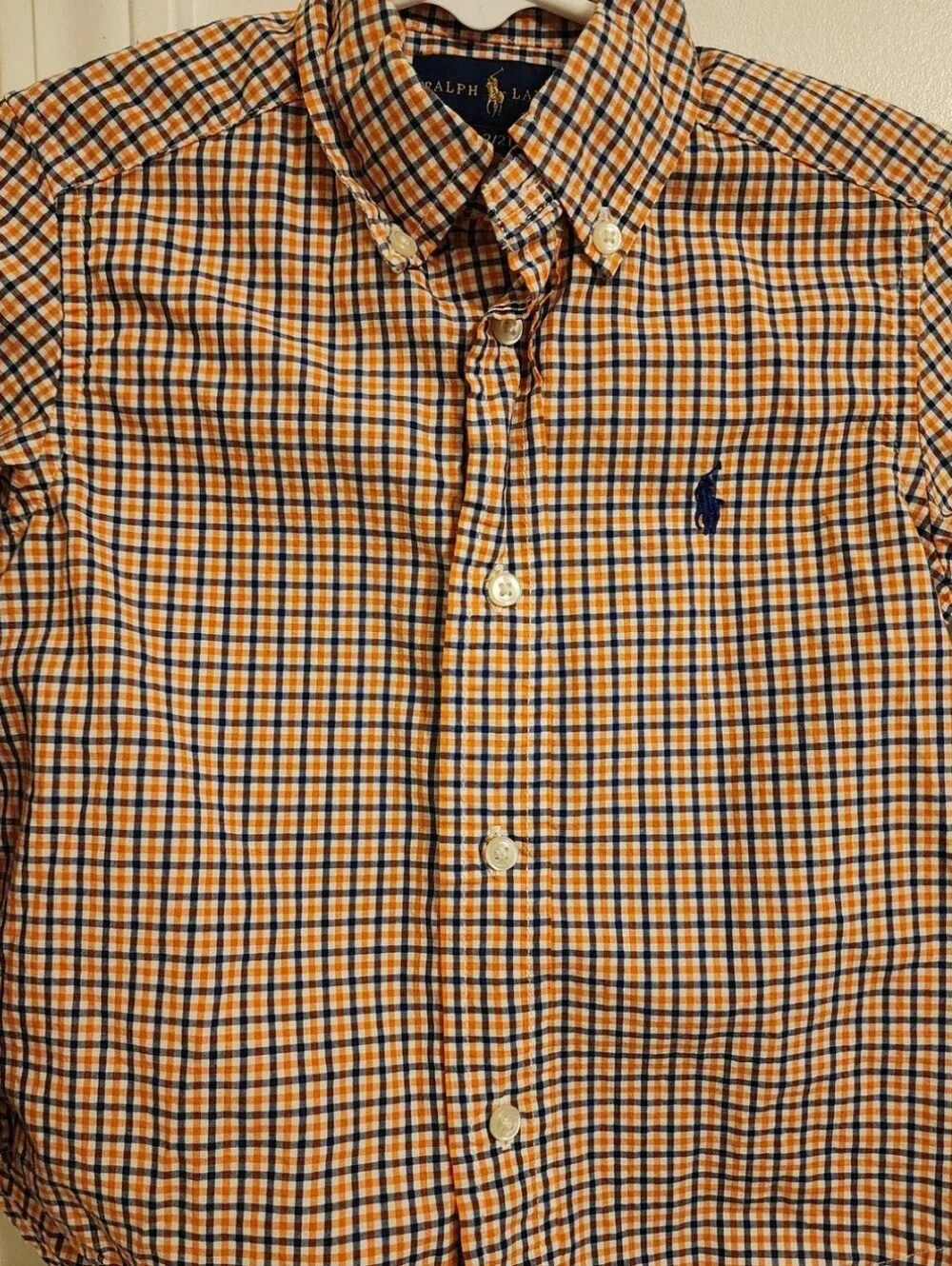 Ralph Lauren Boys 2T Blue Plaid Long Sleeve Button Down